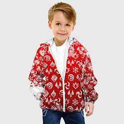Куртка с капюшоном детская НОВОГОДНИЕ СТИХИИ ГЕНШИН ИМПАКТ, НОВЫЙ ГОД, цвет: 3D-белый — фото 2