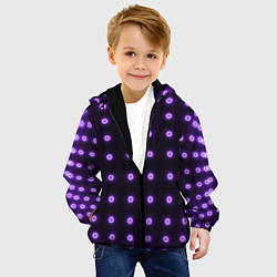 Куртка с капюшоном детская Неоновые кружки, цвет: 3D-черный — фото 2
