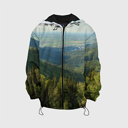 Куртка с капюшоном детская Природный пейзаж, цвет: 3D-черный