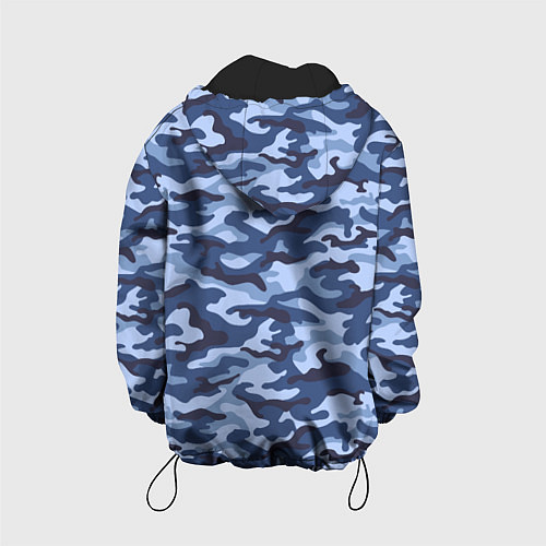 Детская куртка Синий Камуфляж Camouflage / 3D-Черный – фото 2