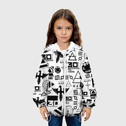 Куртка с капюшоном детская 30 Seconds to Mars паттерн, цвет: 3D-белый — фото 2