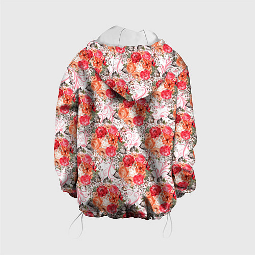 Детская куртка Цветы - розы паттерн / 3D-Белый – фото 2