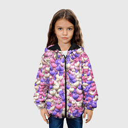 Куртка с капюшоном детская Сердечки-черепушки, цвет: 3D-черный — фото 2