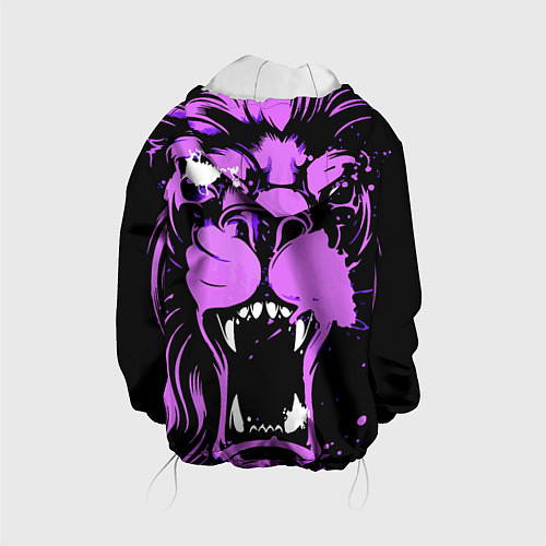 Детская куртка Neon pink lion / 3D-Белый – фото 2
