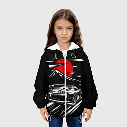 Куртка с капюшоном детская TOYOTA SUPRA Под Луной, цвет: 3D-белый — фото 2