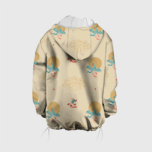 Детская куртка Китайский орнамент Феникс / 3D-Белый – фото 2