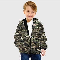 Куртка с капюшоном детская Именной камуфляж Санёк, цвет: 3D-черный — фото 2
