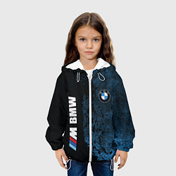 Куртка с капюшоном детская BMW M Series Синий Гранж, цвет: 3D-белый — фото 2