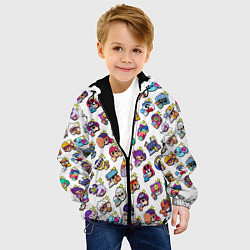 Куртка с капюшоном детская Особые редкие значки Бравл Пины Бравл Старс Brawl, цвет: 3D-черный — фото 2