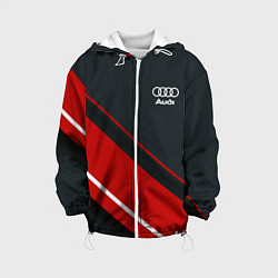 Куртка с капюшоном детская Audi sport red, цвет: 3D-белый