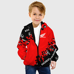 Куртка с капюшоном детская Honda нарисованный огонь, цвет: 3D-черный — фото 2