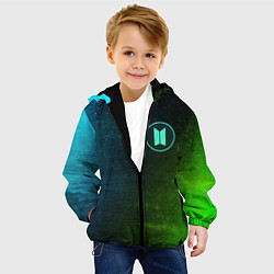Куртка с капюшоном детская BTS - Глитч, цвет: 3D-черный — фото 2