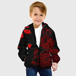 Куртка с капюшоном детская Дракон Китайский дракон, цвет: 3D-черный — фото 2