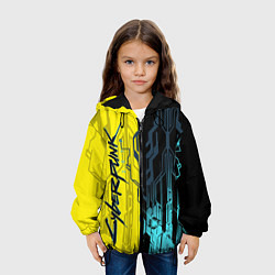 Куртка с капюшоном детская CYBERPUNK 2077 Логотип, цвет: 3D-черный — фото 2