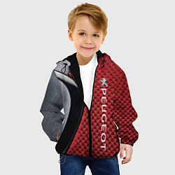 Куртка с капюшоном детская Peugeot texture, цвет: 3D-черный — фото 2