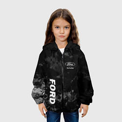 Куртка с капюшоном детская Ford, Форд, Серый фон, цвет: 3D-черный — фото 2