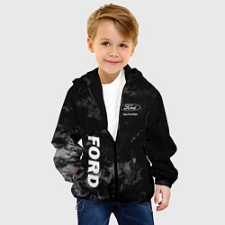 Куртка с капюшоном детская Ford, Форд, Серый фон, цвет: 3D-черный — фото 2