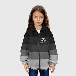 Куртка с капюшоном детская Infiniti, Инфинити серый градиент, цвет: 3D-черный — фото 2