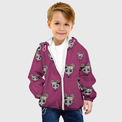 Куртка с капюшоном детская Ниндзя-мыши Клинок, рассекающий демонов Kimetsu no, цвет: 3D-белый — фото 2