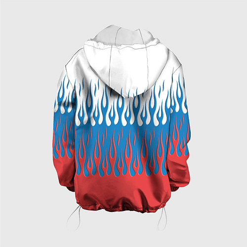 Детская куртка Флаг России пламя / 3D-Белый – фото 2