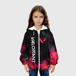 Куртка с капюшоном детская Valorant огонь, цвет: 3D-белый — фото 2