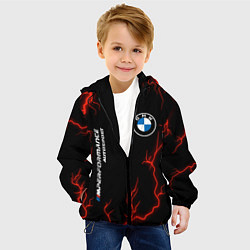 Куртка с капюшоном детская BMW Autosport Молнии, цвет: 3D-черный — фото 2