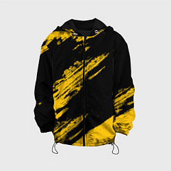 Куртка с капюшоном детская BLACK AND YELLOW GRUNGE ГРАНЖ, цвет: 3D-черный