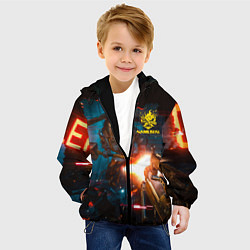 Куртка с капюшоном детская Cyberpunk 2077 Night city, цвет: 3D-черный — фото 2
