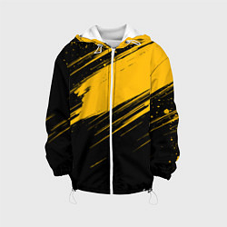 Куртка с капюшоном детская Black and yellow grunge, цвет: 3D-белый