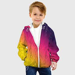 Куртка с капюшоном детская Паттерн с воздушной гимнастикой, цвет: 3D-белый — фото 2