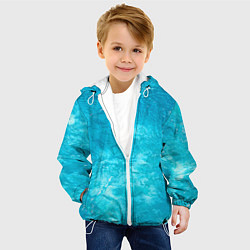 Куртка с капюшоном детская Голубой океан Голубая вода, цвет: 3D-белый — фото 2