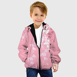 Куртка с капюшоном детская Цветущая ива, цвет: 3D-черный — фото 2