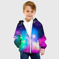 Куртка с капюшоном детская Colorful Space Космос, цвет: 3D-белый — фото 2
