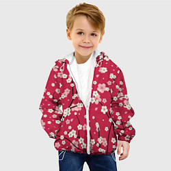 Куртка с капюшоном детская Цветы на ветках, цвет: 3D-белый — фото 2