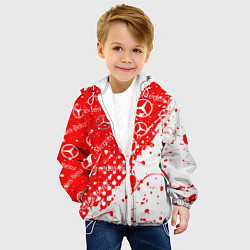 Куртка с капюшоном детская Mercedes Паттерн Брызги красок, цвет: 3D-белый — фото 2