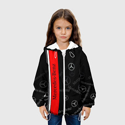 Куртка с капюшоном детская Mercedes Паттерн, цвет: 3D-белый — фото 2