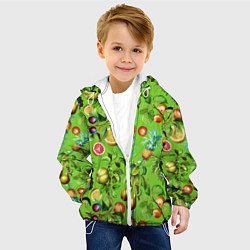 Куртка с капюшоном детская Сочные фрукты паттерн, цвет: 3D-белый — фото 2