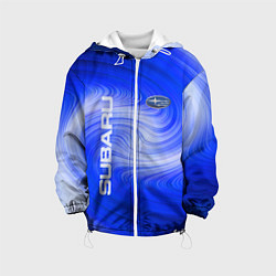 Куртка с капюшоном детская Subaru субару, цвет: 3D-белый