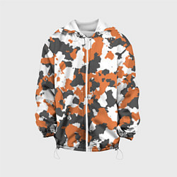 Куртка с капюшоном детская Orange Camo, цвет: 3D-белый