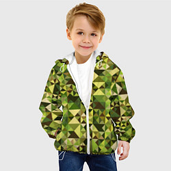 Куртка с капюшоном детская Камуфляж Призма - лес, цвет: 3D-белый — фото 2