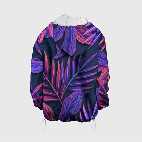 Детская куртка Neon Tropical plants pattern / 3D-Белый – фото 2