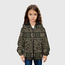 Куртка с капюшоном детская Камуфляжный Свитер Алатырь, цвет: 3D-черный — фото 2