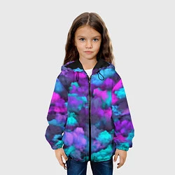 Куртка с капюшоном детская Неоновые тучи, цвет: 3D-черный — фото 2