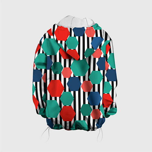 Детская куртка Геометрический разноцветный узор / 3D-Белый – фото 2