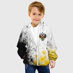Куртка с капюшоном детская RUSSIAN EMPIRE - ГЕРБ Краска, цвет: 3D-белый — фото 2