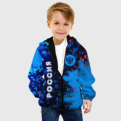 Куртка с капюшоном детская РОССИЯ - ГЕРБ - Арт 6, цвет: 3D-черный — фото 2
