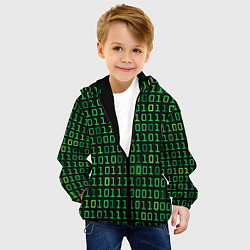 Куртка с капюшоном детская Двоичный Код Binary Code, цвет: 3D-черный — фото 2