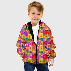 Куртка с капюшоном детская Красочные Музыкальные Ноты, цвет: 3D-черный — фото 2