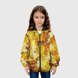 Куртка с капюшоном детская Спортивный камуфляж Пикси - Лимон, цвет: 3D-черный — фото 2