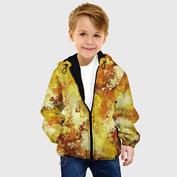 Куртка с капюшоном детская Спортивный камуфляж Пикси - Лимон, цвет: 3D-черный — фото 2